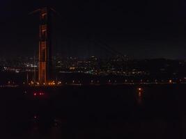 Famous Golden Gate Bridge, San Francisco at night, USA photo