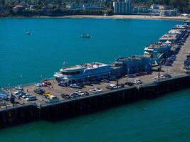 Aerial view of the Santa Cruz beach town in California. photo