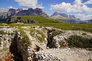 World War I trenches in the mountain top photo