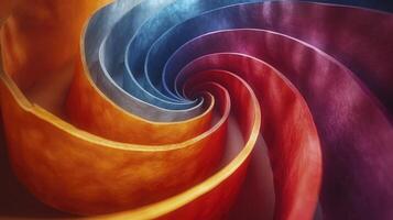 AI generated colorful spiral maze abstract background. photo