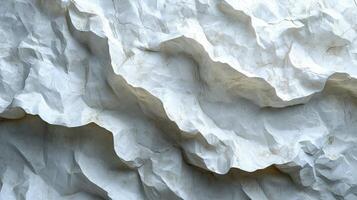 AI generated White crumpled paper texture background. photo