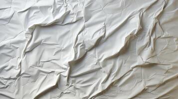 AI generated Glued white paper background. Crumpled texture background. photo