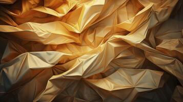 AI generated Brown crumpled paper texture background. photo