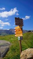 Sign post for trails on Seiser Alm photo