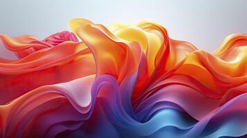 AI generated Color gradient waves. smooth lines in orange, blue, purple, pink, abstract background. photo