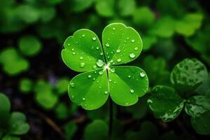 AI generated four leaf clover photo