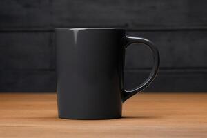 AI generated blank black mug mockup photo