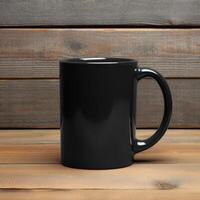 AI generated blank black mug mockup photo