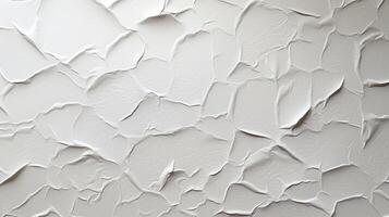 AI generated Glued white paper textured , stuck to white table, random tearing, moderate embossing, photo