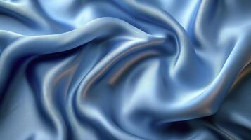 AI generated Blue silk fabric background. The luxurious fabric textured is very realistic and detailed. photo