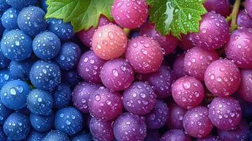 AI generated Colorful grape fruit background with a feel of freshness. photo