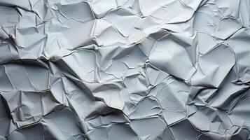 AI generated Glued white paper background. Crumpled texture background. photo