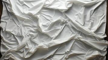 AI generated Glued white paper background. Crumpled texture background. photo