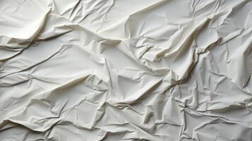 AI generated Glued white paper background. Crumpled texture background. photo