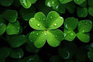 AI generated four leaf clover photo