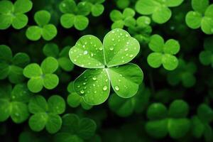 AI generated four leaf clover photo