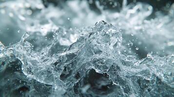 AI generated Water splash abstract background close up. photo