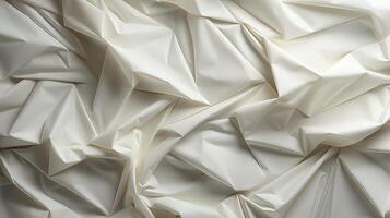 AI generated White crumpled paper texture background. photo