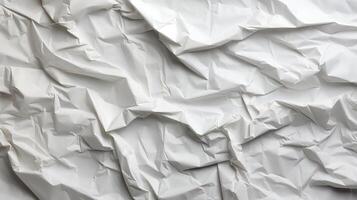 AI generated Glued white paper background. Crumpled texture background. photo