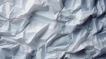 AI generated Glued white paper background. Crumpled texture background. photo