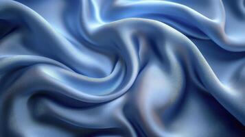 AI generated Blue silk fabric background. The luxurious fabric textured is very realistic and detailed. photo