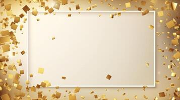 AI generated an empty space decorated with falling gold confetti, a splendor of luxury. photo