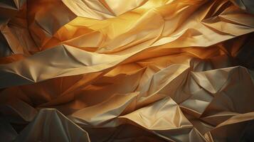 AI generated Brown crumpled paper texture background. photo