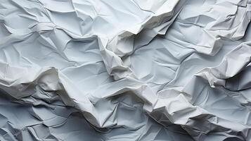 AI generated Glued white paper background. Crumpled texture background. photo