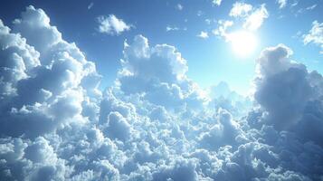 ai generado un claro azul cielo escena con un sendero de tenue cirro nubes y multa granos foto