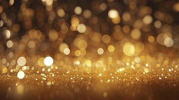 AI generated Golden glow particle abstract bokeh background photorealistic 3d render photo