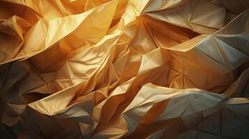 AI generated Brown crumpled paper texture background. photo