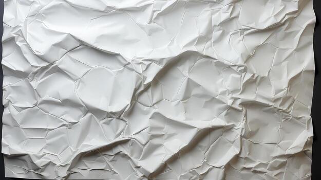 AI generated Glued white paper background. Crumpled texture background. photo