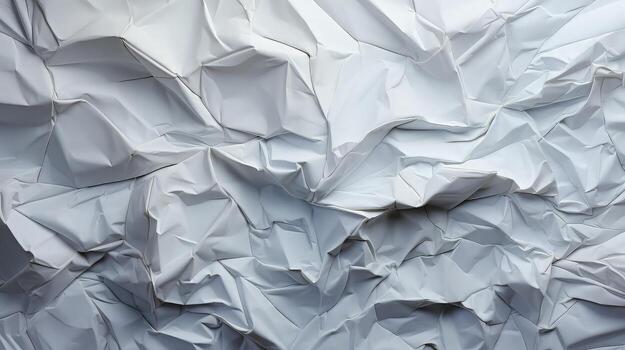 AI generated Glued white paper background. Crumpled texture background. photo