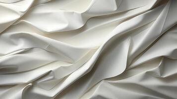 AI generated White crumpled paper texture background. photo