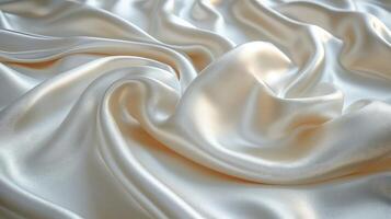 AI generated White silk fabric background. The luxurious fabric textured is very realistic and detailed. photo