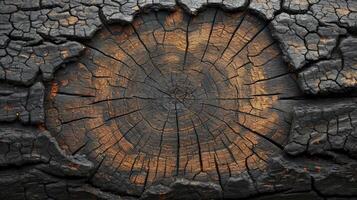 AI generated Old wooden background with interesting cracks and wood grain. top view. photo