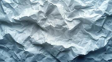 AI generated White crumpled paper texture background. photo