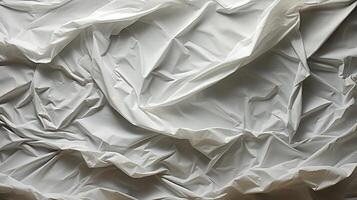 AI generated Glued white paper background. Crumpled texture background. photo