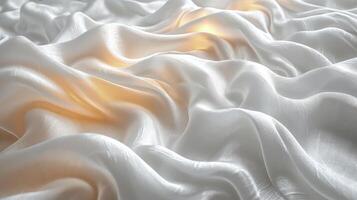 AI generated White silk fabric background. The luxurious fabric textured is very realistic and detailed. photo