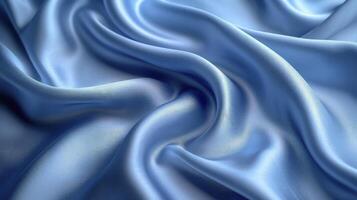 AI generated Blue silk fabric background. The luxurious fabric textured is very realistic and detailed. photo