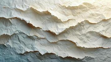 AI generated White crumpled paper texture background. photo