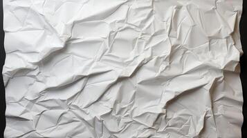 AI generated Glued white paper background. Crumpled texture background. photo