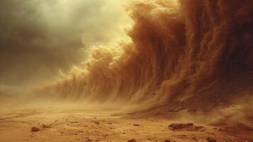 ai generado el arena tornado ese formas olas en el desierto, creando un único y aterrador vista. foto