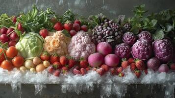 AI generated Frozen vegetables closeup photo