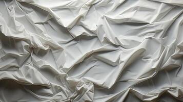 AI generated Glued white paper background. Crumpled texture background. photo