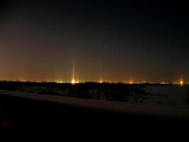 Night Salekhard. Night city in colorful lights. Salekhard is the photo