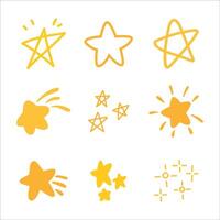 Star and sparkle doodle hand drawn for element and illustration vector