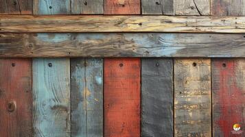 AI generated Timeworn wood planks, each bearing the unique charm of cracks and alluring wood fibers. Old wood background. photo
