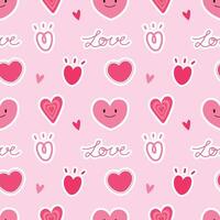 Heart and love handdrawn seamless pattern background for valentine, wrapping and wallpaper vector