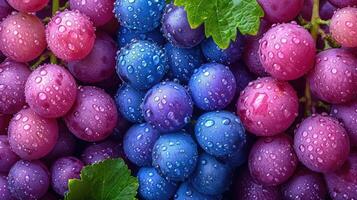 ai generado vistoso uva Fruta antecedentes con un sensación de frescura. foto